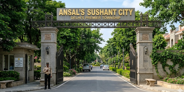The main entrance gate of Ansal Sushant City Sonipat.