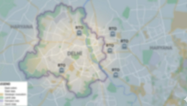 A map showing Delhi and Haryana transport boundaries