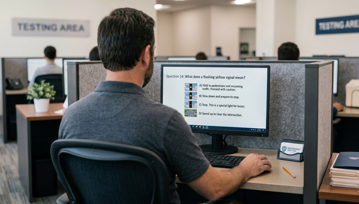 A hand holding a newly issued smart card Permanent Driving Licence.